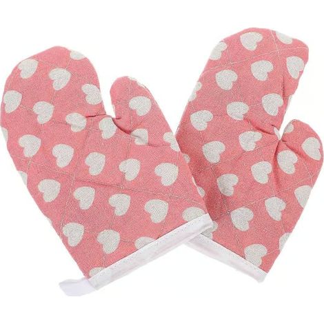 Gants de cuisine pour enfants Résistants à la chaleur Sûrs pour enfants Doublure en coton Gants de cuisine et de cuisson Ensemble de 2 (1/5)