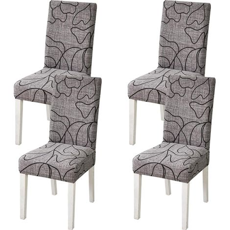 Stuhlhussen 4er Set Stuhlbezüge Stretch abnehmbar, waschbar, Esszimmerstuhl-Schutzsitz für Hotel Restaurant Küche Hochzeitsfeier