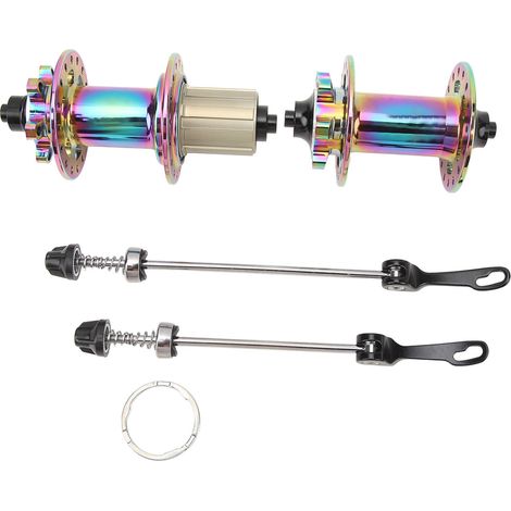 2PCS Moyeux Vélo Aluminium Alloyé 32 Trous 120 Clics 6 Griffes Frein Disque Set avec Levier Serrage Rapide pour VTT Multicolore (1/5)