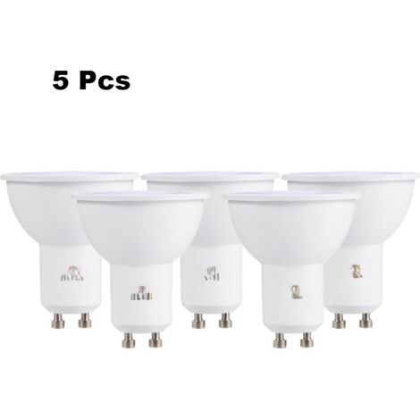 Ampoules LED GU10 7W 220-240V, type spot, globe lumineux, filament LED dépoli, blanc chaud, lot de 5. (1/5)