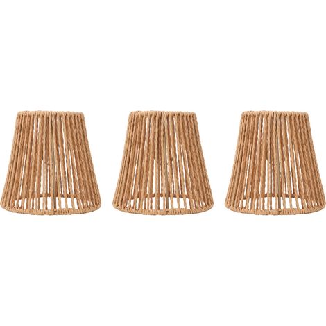 3 pièces petits abat-jour de remplacement tissé abat-jour pour lampadaires suspension lustre (1/5)