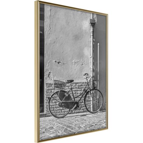Affiche Murale Encadrée "Bicycle with Black Tires" 30 x 42 cm Or