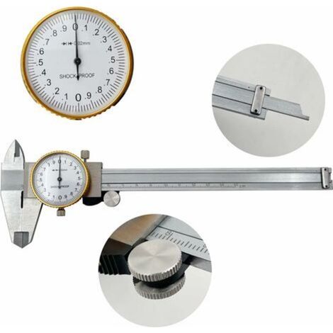 Dial Calipers 0-150mm 0.02mm High Precision Industry Stainless Steel Vernier Caliper Dial Caliper Shockproof Metric Measuring Tool (1/5)