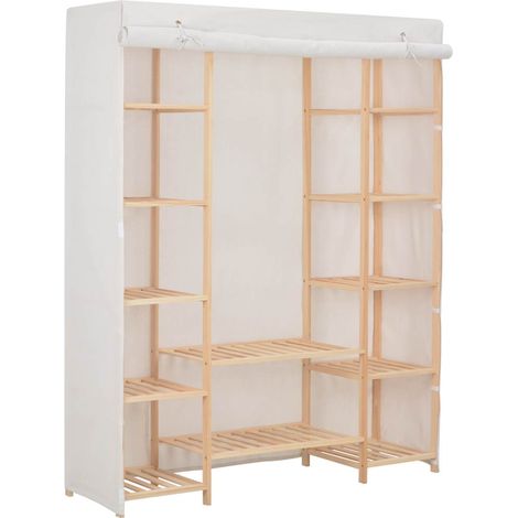 Wardrobe White 135x40x170 cm Fabric vidaXL