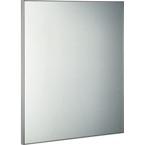 Miroir de Salle de Bain Mural encadré 60 cm, Argenté. (1/3)