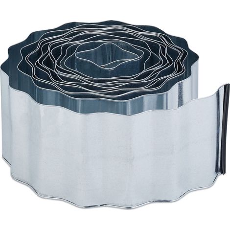 Set di 5 bordure da giardino flessibili per delimitare aiuole e vialetti, anti-erbacce, in metallo nero 130012642