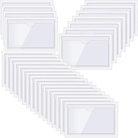 CCYKXA 36 self-adhesive label holders per pack, 6 x 10 cm, labeling window, self-adhesive business card holder, adhesive, transparent, waterproof. Suitable for home, office and school.