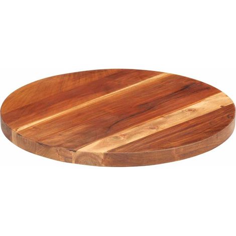 Dessus de table-Plateau de Table de Remplacement bois massif d'acacia rond 25-27 mm 40 cm 168214 (1/5)