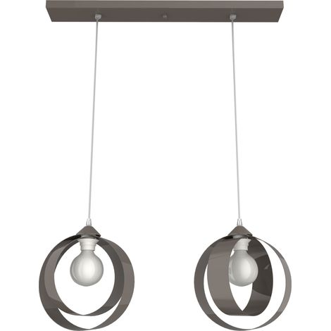 LUMICOM  NUCLEO BINARIO Sospensione, 2XE27, max 42W, metallo, tortora lucido, D.25cm (1/3)