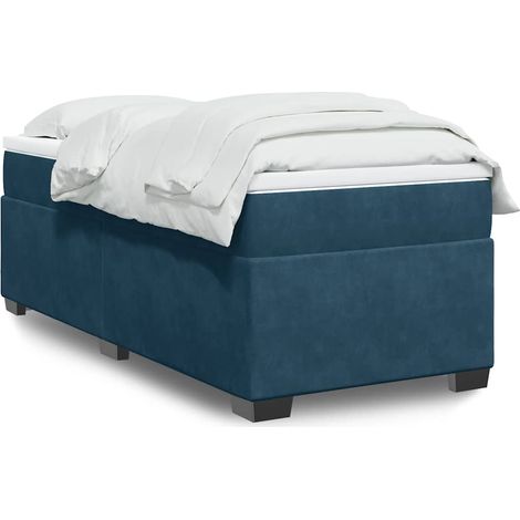 Boxspringbett mit Matratze Dunkelblau 90x200 cm Samt