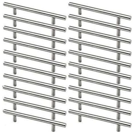 Set of 20 stainless steel kitchen cabinet handles, kitchen furniture handles, 128 mm center-to-center distance, brushed finish (1/5)