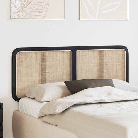 Headboard with Headboard Black 140 x 55 x 3 cm Rattan vidaXL (1/5)