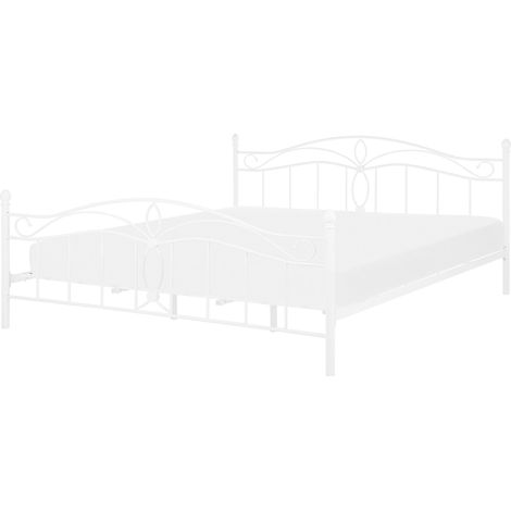 Bett mit Lattenrost Metall ANTLIA 180 x 200 cm Weiß