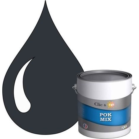Peinture d'Accroche et Finition 2 en 1 - POK - POK MIX - Acrylique Satinée - RAL 7026 - 3L (1/4)