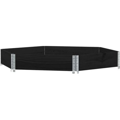 Lit mezzanine hexagonal noir, 160 x 160 cm, en pin massif (1/5)