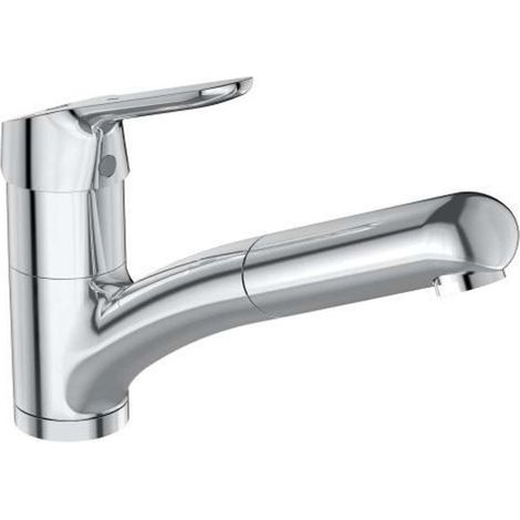 Ideal Standard CeraFlex - Grifo de cocina con ducha extraíble, BlueStart, cromo BC143AA (1/4)