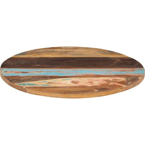 vidaXL Runde Tischplatte 80 cm 25-27 mm Massivholz aus recyceltem Holz