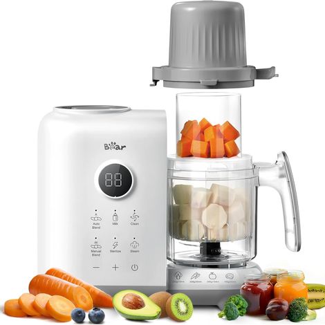 Baby Food Mixer Robot with Steamer Basket 500ml, Automatic Multi-Function Baby Food Processor for Healthy Home Purees, Disinfection, Automatic Cleaning Function, BPA-Free (1/5)