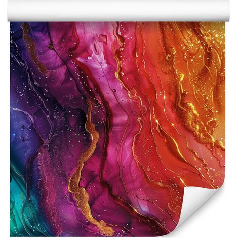 Tapete „Tinte“ in Rot, Lila und Orange, 50 x 1000 cm (1/5)
