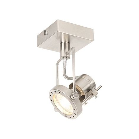 Qazqa – Spot encastrable industriel en acier orientable – Culot GU10 – Compatible variateur – Dimensions 17,5cm profondeur x 10,5cm hauteur