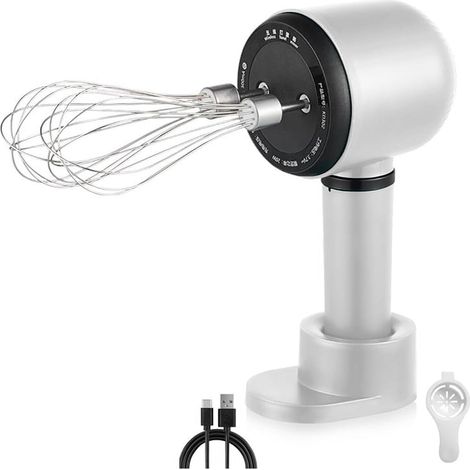 Batteur Électrique Sans Fil - 3 Vitesses Réglables - Fouets En Acier Inoxydable - Pour Pâtisserie Crème Lait Œufs - 1 Pièce (1/5)