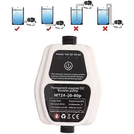 Water Pressure Booster Pump 100w 24v 25l Ip56 Intelligent Sensing Automatic Shower Booster Pump-qm(EU White) (1/4)