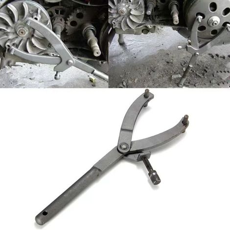 Clé d'embrayage Outil, Outil d'embrayage de Moto Universel pour Moto/Scooter, Clé d'Embrayage a un Design en Forme de Y, Clé à Volant de Type Y avec Ouverture Réglable (Longueur: 30cm)