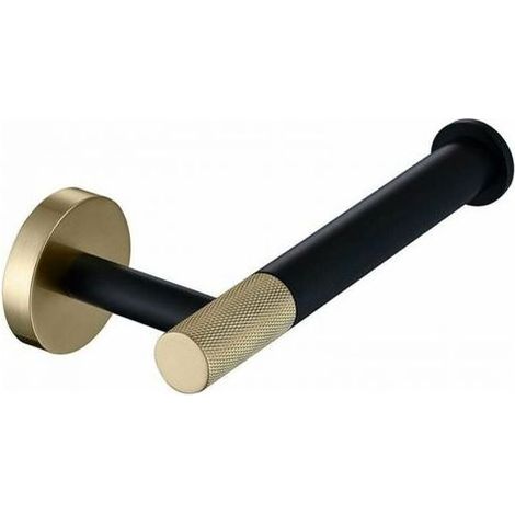 Stainless Steel Toilet Paper Holder Wall Mounted Paper Holder Brushed Gold and Matte Black Toilet Roll Holder (1/5)