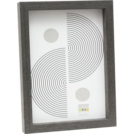 Cadre photo - finition bois noir gris - épuré - bois FSC Mix - pour format 13x18 cm - accrocher ou poser - S68XH2 13x18cm (1/5)