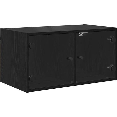 Wall Cabinet Black Oak 68 x 37 x 35 cm Engineered Wood vidaXL