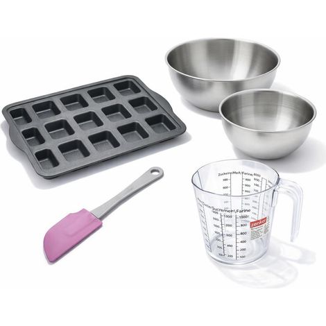 Set de 5 ustensiles de pâtisserie moule à gâteaux bols spatule et verre doseur Silicone fibre de verre Silicone fibre de verre Zenker Silicone fibre de verre (1/5)
