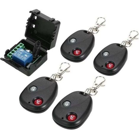SABIR Module De Commutateur De Telecommande Sans Fil 12V 1Ch Et Telecommande Rf 4Pcs - (1/4)