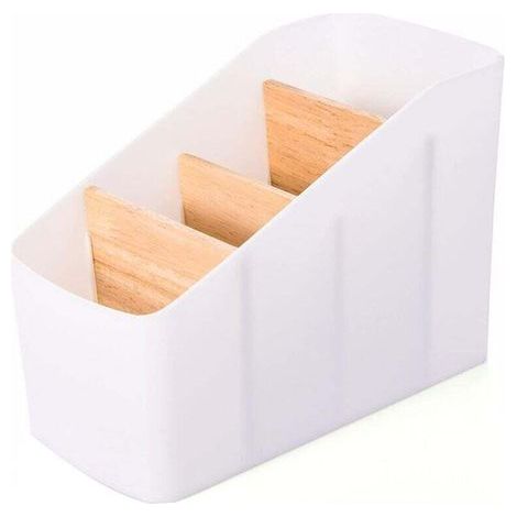 Caja de almacenamiento de escritorio de madera Ulisem, organizador multiusos para material de oficina y papelería. (1/4)