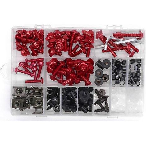 195-teiliges Motorradverkleidungsschrauben-Set für 1199 1098 Rot (1/5)