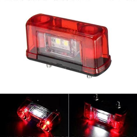 Feu arrière de plaque d'immatriculation pour voiture, camion ou remorque, avec 4 LED (12 V/24 V). (1/4)