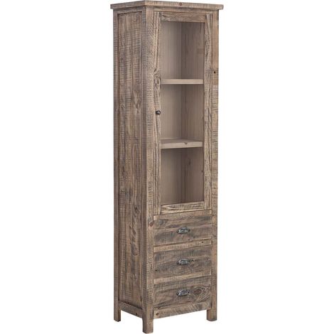 Vitrina de 1 puerta de madera marrón 58x40x200h cm (1/5)
