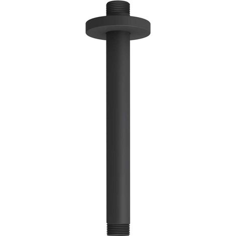 FugaFlow Eccelente Sobrado Bras de douche plafond rond 20cm Noir mat (1/4)