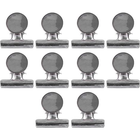 10Pcs Magnetic Clips Stainless Steel Nickel Plated Round Fixing Force Magnet Fastening SetSilver (1/5)
