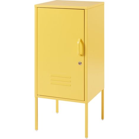 Comodino comodino cassettiera mobile contenitore 82 x 35 x 35 cm acciaio giallo 030011007
