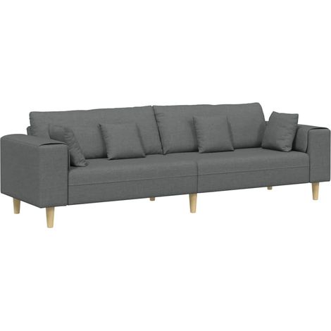 Sofá con cojín Gris oscuro 250 x 77 x 76 cm tela vidaXL (1/5)