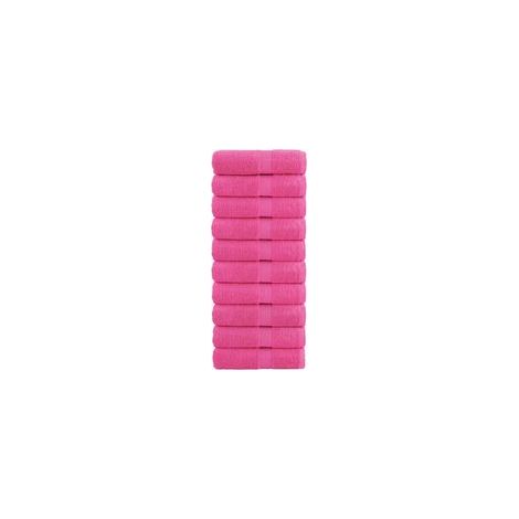 Hochwertige Gästeservietten, 10er-Set, rosa, 30 x 50 cm, 600 g/m² - Crezuo