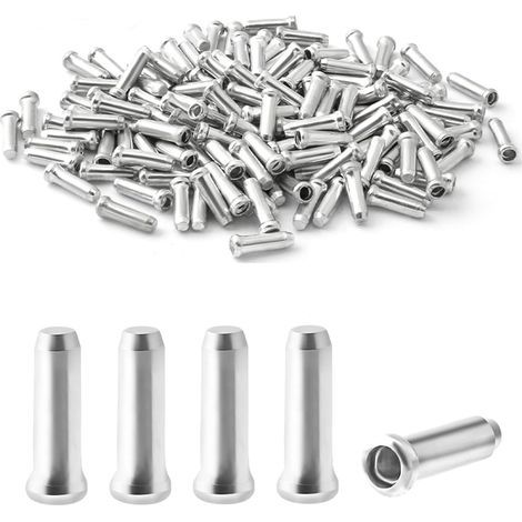100pcs Bicycle Cable End Caps Aluminum Alloy Brake Cable End Caps for Mountain Bike Road Bike (1/5)