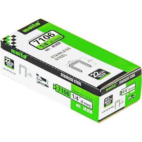 Type 71/6mm 304 Stainless Steel Staples for Upholstery Stapler Type 71 9.1 mm Crown for Upholstery Construction and Repairs (1/5)