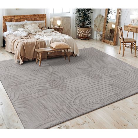 Paco Home Teppich Wohnzimmer Schlafzimmer Kurzflor Skandinavisches Boho Muster Geometrisch 80x150 cm, Grau 7