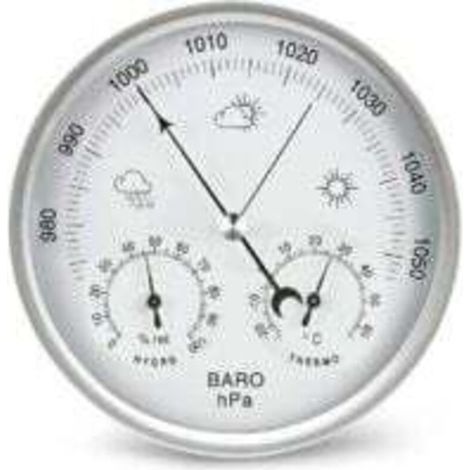 Station Météo - Baromètre Thermomètre Hygromètre Analogique - Mesure Pression Atmosphérique Température Humidité - 128 mm - 1 Pièce (1/3)
