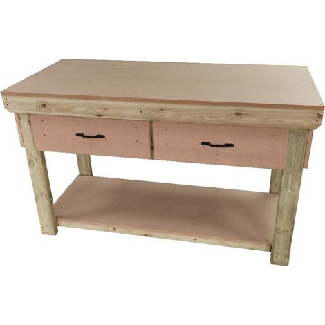 Wooden MDF Top Workbench With Drawers (V1), 5ft (150cm)