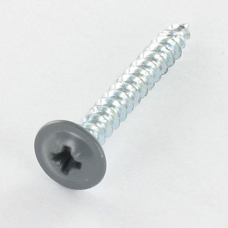 VBA Vis bois agglo Poelier Pozi N°2 4.5X35 Filetage total Acier zingué RAL7012 gris basalte-10 pièces