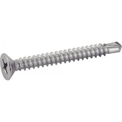 200 Vis Autoperceuses Tête Fraisée Phillips 4.8 x 19 mm - DIN 7504 O - ISO 15482 - Inox A2 - D-Work