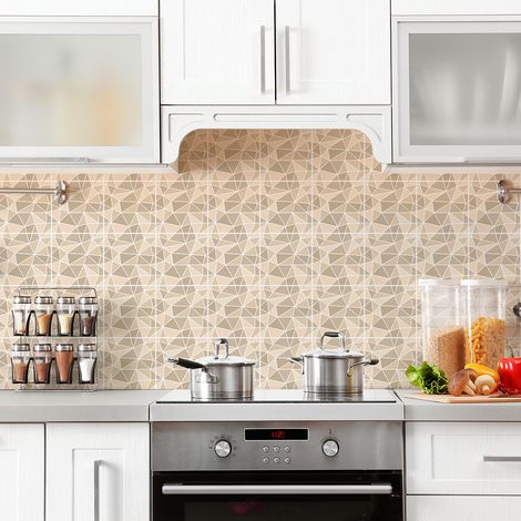 Sticker Mural Carrelage adhésif Cuisine Salle de Bain - 24 STICKERS CARREAUX DE CIMENT TERRAZZO BETINAH - 24stickers10x10cm (1/5)
