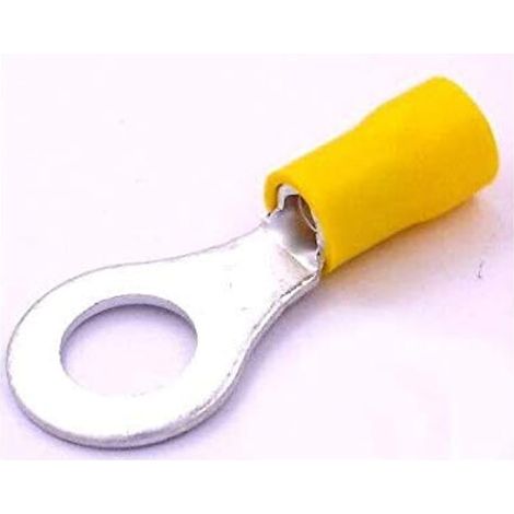 Cosse Electrique à Oeil de 8.4 mm Jaune - Lot de 50 Cosses Electriques (Pour fils jusqu'à 2.5mm to 6.5mm²) (1/2)